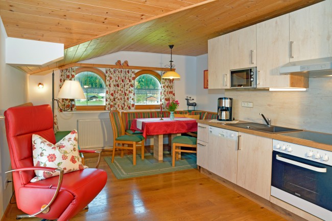 Wohnküche  in der Giebelwohnung