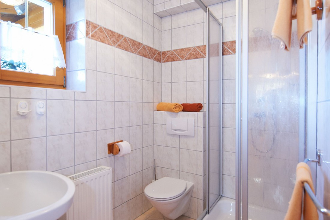 Badezimmer mit Dusche und WC